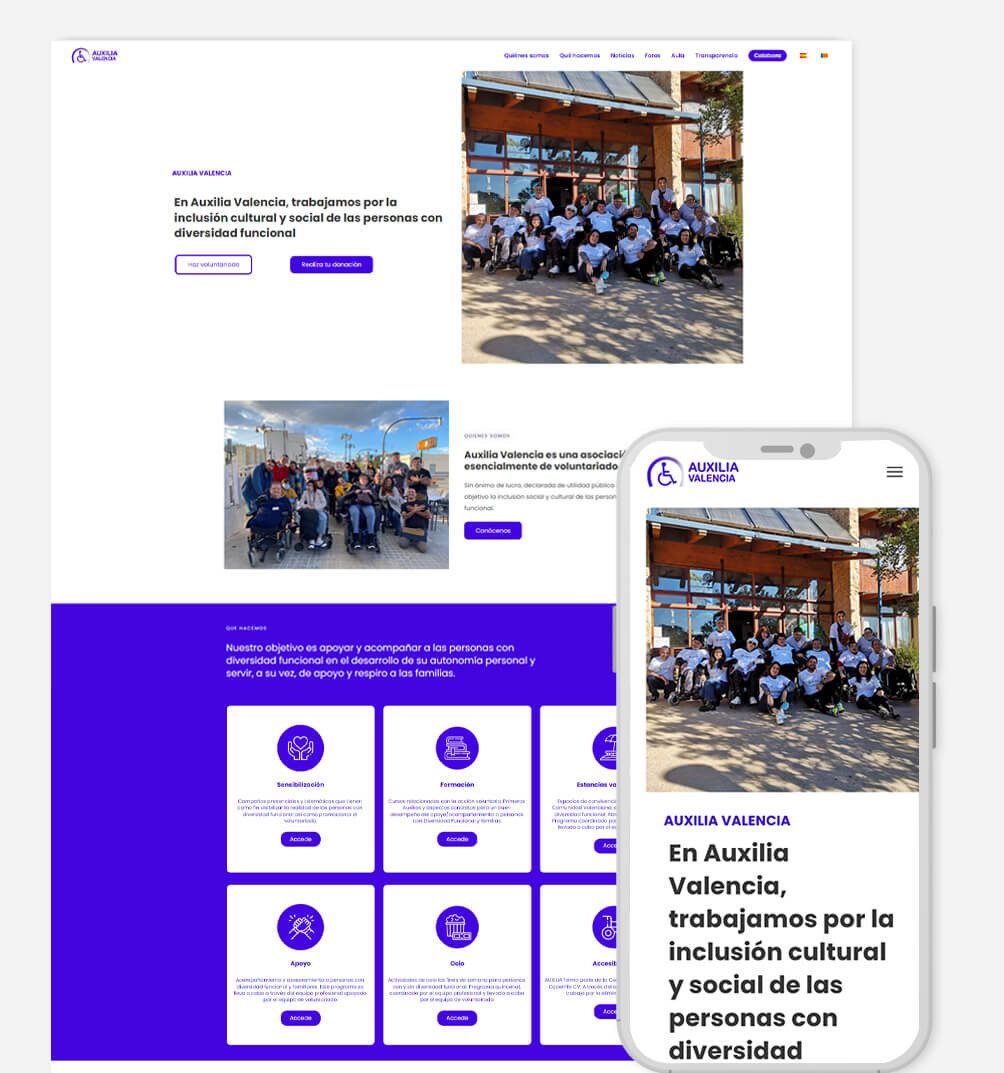 Página web para Auxilia Valencia